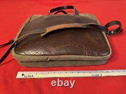 Coronado Leather Bison And Waxed Canvas Briefcase Messenger Bag USA Made