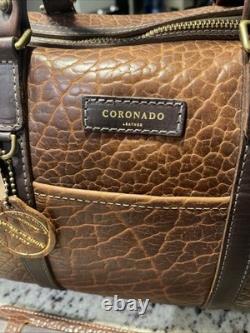 Coronado Leather Bison/Buffalo Duffel Weekender Travel Bag NEW