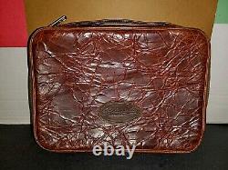 Coronado Leather Bison Collec Toiletry Dopp Bag Travel Case Brown Top Handle