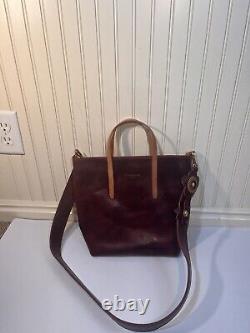 Coronado Leather Bison Sling Tote No. 1907 WITH CROSSBODY STRAP