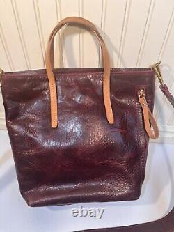 Coronado Leather Bison Sling Tote No. 1907 WITH CROSSBODY STRAP