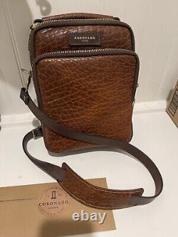 Coronado Leather Co Bison Jackson Unisex Crossbody bag Walnut NEW