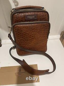 Coronado Leather Co Bison Jackson Unisex Crossbody bag Walnut NEW