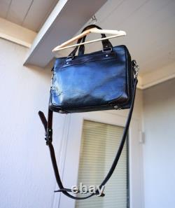 Coronado leather Briefcase Bag American Bison (Black & Brown)