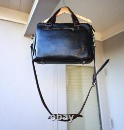 Coronado leather Briefcase Bag American Bison (Black & Brown)