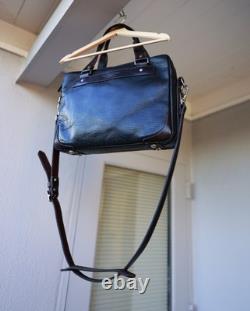 Coronado leather Briefcase Bag American Bison (Black & Brown)