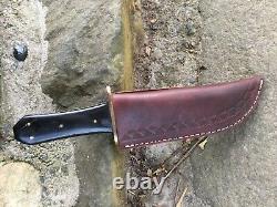 Cowboy Bowie Knife with Bison Horn Handle, made by Angry Bear Forge, USA