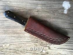 Cowboy Bowie Knife with Bison Horn Handle, made by Angry Bear Forge, USA