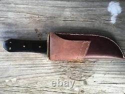 Cowboy Bowie Knife with Bison Horn Handle, made by Angry Bear Forge, USA