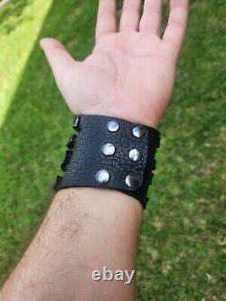 Cross genuine Buffalo Bison leather cuff custumize wrist size bracelet