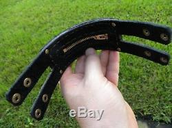 Cuff Bracelet Genuine Bison Leather wristband secret pocket zipper wallet purse