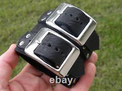 Cuff Ketoh bracelet sterling silver genuine Buffalo Bison leather adjustable