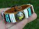 Cuff bracelet Buffalo Indian Nickel coin Bison leather dentalium good luck shell