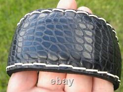 Cuff bracelet genuine Alligator Bison leather secret wrist wallet pocket purse