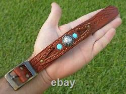 Cuff genuine Bison leather bracelet 1937 Buffalo Indian Nickel coin turquoise