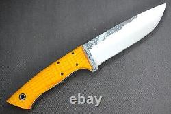 Custom Bison Knife Designed by Allen Surls. 165 A2 Blade, Full Yellow Ash Wood