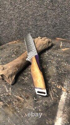Custom Made Farriers Rasp Knife With Leather Sheath And Bison Bone Handle