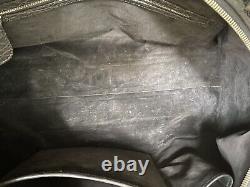 Custom-Made Genuine Bison and Crocodile Large Black Duffle Bag