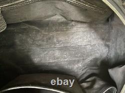 Custom-Made Genuine Bison and Crocodile Large Black Duffle Bag