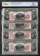 Cut Sheet Of (4) 1901 $10 Bison Legal Tender Usn's Pcgs Banknote Choice Unc-64
