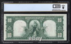 Cut Sheet Of (4) 1901 $10 Bison Legal Tender Usn's Pcgs Banknote Choice Unc-64