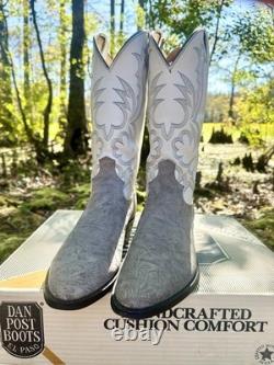 DAN POST Bison Shoulder Western Boots Suede Grey US 8.5 D USA Rare New