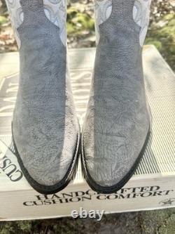 DAN POST Bison Shoulder Western Boots Suede Grey US 8.5 D USA Rare New