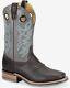 DOUBLE-H Bison Leather Square Toe ICE Roper Cowboy Boots DH3575 Mens 9.5 EE Wide
