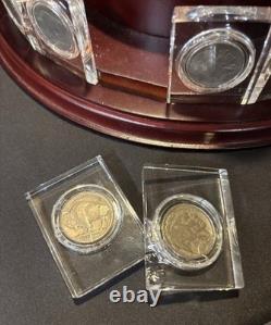 Danbury Mint U. S. Buffalo Nickels In Crystal Slabs, 1918-1938, Rotary Display