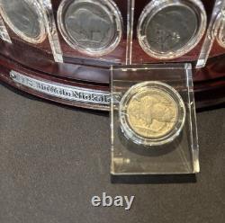Danbury Mint U. S. Buffalo Nickels In Crystal Slabs, 1918-1938, Rotary Display