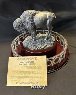 Danbury Mint U. S. Buffalo Nickels In Crystal Slabs, 1918-1938, Rotary Display