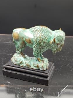Daniel Philip Kronberg Miniature Bronze Statue Prarie Vagabond Bison Buffalo