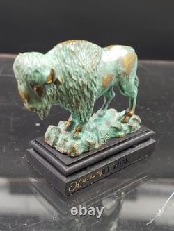 Daniel Philip Kronberg Miniature Bronze Statue Prarie Vagabond Bison Buffalo