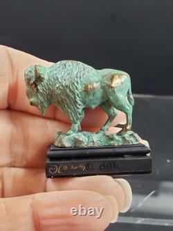 Daniel Philip Kronberg Miniature Bronze Statue Prarie Vagabond Bison Buffalo