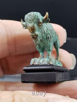 Daniel Philip Kronberg Miniature Bronze Statue Prarie Vagabond Bison Buffalo