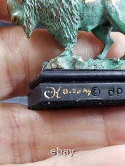 Daniel Philip Kronberg Miniature Bronze Statue Prarie Vagabond Bison Buffalo