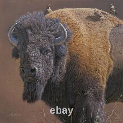 Daniel Smith COWBIRD COMPANIONS giclee canvas Bison, Buffalo, Yellowstone #74/75