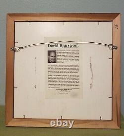 David Bjurstrom Original Framed Graphite Pencil Art American Bison 15.5 x 15.5