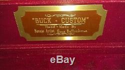 David Yellowhorse Handmade Buck Custom Turquoise & Coral Bison Fixed Blade 7