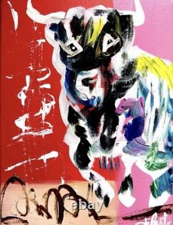 Dipant Bison 9x12 Canvas Original Artwork Fine Art Collectible Abstract Decor