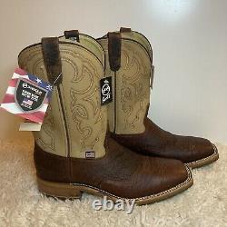 Double H Boots 10D Men's 11 Domestic Bison Square Toe I. C. E. T Roper NEW