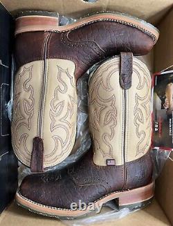 Double H Cowboy Work Boots Bison Leather Square Steel Toe DH5305 Mens 11 D New