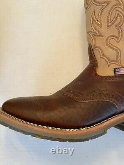 Double H Ice Briar Bison Cowboy Boot Sz 9.5 Dh 4305 USA Made Store Return