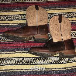 Double H Ice Roper Brown Bison Leather Square Toe Cowboy Boots Dh4305 Men's 11.5
