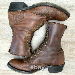 Double H Men's Lacer Packer Kiltie Boots Bison Leather Brown AeroGlide Size 12 D