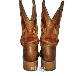 Double H Work Boots Peanut Bison Leather Mickey Square Toe Western Men Size 9.5