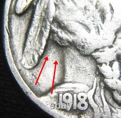 ERROR! Sharp 2-FEATHERS Variety 1918-S BUFFALO NICKEL 5¢ FREE S&H! KS80MD