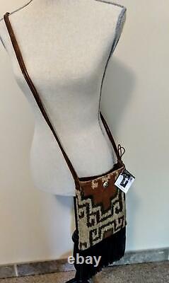 ETERNAL PERSPECTIVE Bison Leather Fringe Coachella Artisan Carpet Fall Handbag