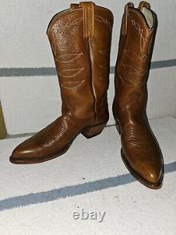 EUC VTG DAN POST Full Genuine Bison Leather Western Cowboy Boots Sz11 B USA