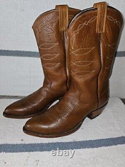 EUC VTG DAN POST Full Genuine Bison Leather Western Cowboy Boots Sz11 B USA